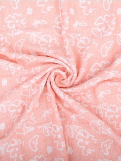 Doctor Towels Coral Banana Jacquard Floral Bath Towel
