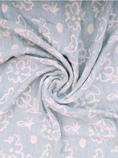 Doctor Towels Chalk Blue Banana Jacquard Floral Bath Towel