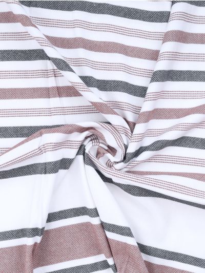 Doctor Towels Chocolate Brown Cambric Multi-Stripe Bath Towel