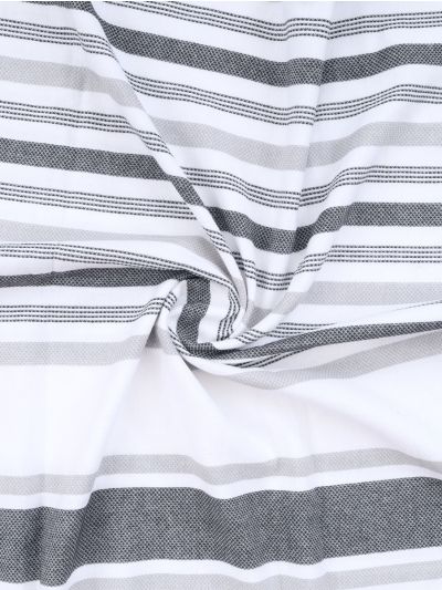Doctor Towels Charcoal Grey Cambric Multi-Stripe Bath Towel