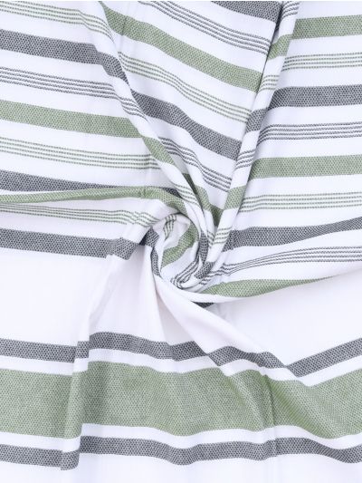 Doctor Towels Forest Green Cambric Multi-Stripe Bath Towel