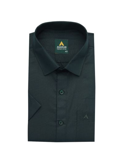 Couple Combo Dark Bottle Green Shirt and Dhoti Set with Saree