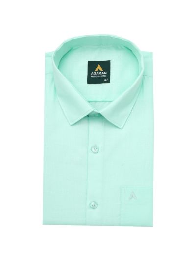 Couple Combo Mint Green Shirt and Dhoti Set with Saree