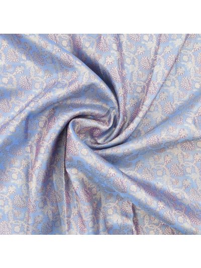 Vivaha Kanchipuram Pure Silk silver&gold zari woven floral brocade Zari Border saree
