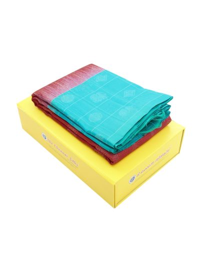 Gracecharm Pure Soft Silk Butta with Diamond Brocade Pallu Saree