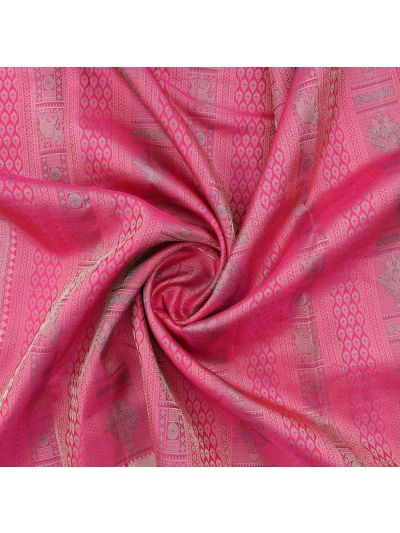 Gracecharm Pure Silk Traditional patterns including stripes, floral jaal Parrot&elephant woven intricate gold zari embroidery Saree