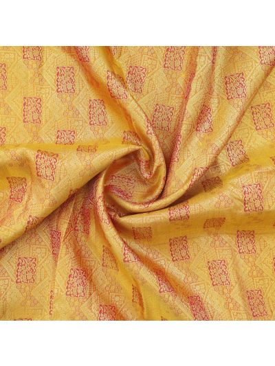 Gracecharm Pure Silk Traditional Geometric jacquard boxes with Intricate gold woven floral brocade on the border
Saree
