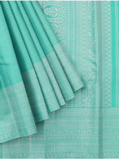 Vivaha Kanchipuram Pure Silk Small Zari Butta with Geometric Zari Border Saree
