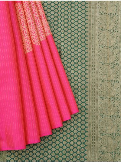 Vivaha Arani Pure Silk Zari Stripe Medallion Butta with Annapakshi Pallu Saree