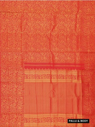 Vivaha Goddess Kanchipuram Pure Silk Floral Vine Jaal with Four-Petal Pallu Saree