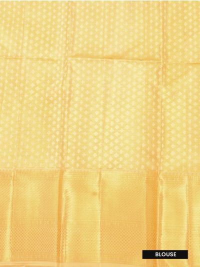 Vivaha Goddess Kanchipuram Pure Silk Lotus Floral Jaal with Contrast Zari Border Saree