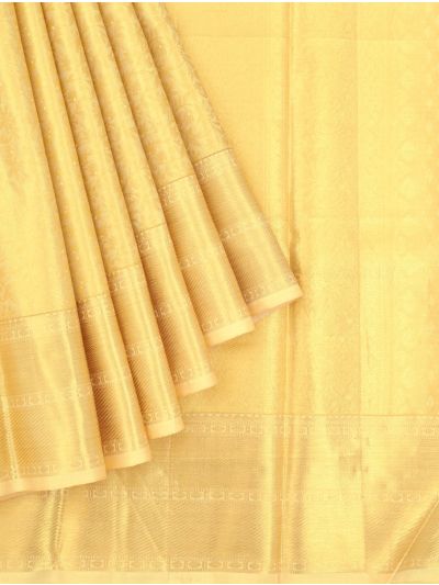 Vivaha Goddess Kanchipuram Pure Silk Floral Vine Jaal with Geometric Zari Border Saree