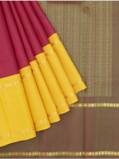 Vivaha Bridal Kanchipuram Pure Silk Zari Butta with Ornamental Stripe Pallu Saree