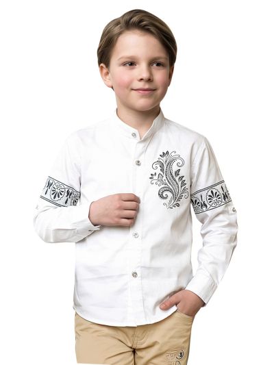 Gracecharm Boys Floral Trellis Nehru Waistcoat Shirt and Pant 3 Piece Set