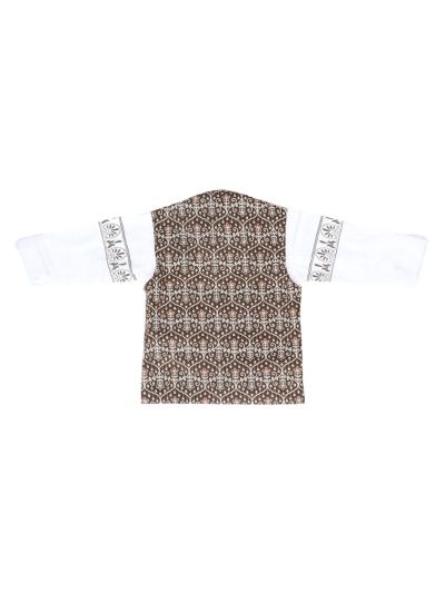 Gracecharm Boys Floral Trellis Nehru Waistcoat Shirt and Pant 3 Piece Set