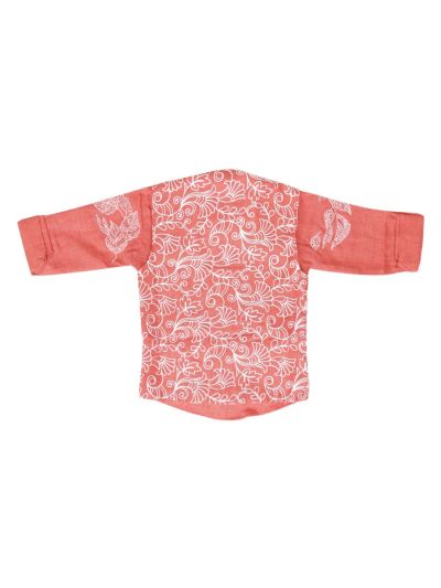 Gracecharm Boys Floral Embroidered Nehru Waistcoat Shirt and Pant 3 Piece Set