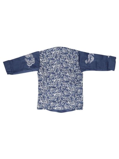 Gracecharm Boys Floral Vine Embroidered Nehru Waistcoat 3 Piece Set