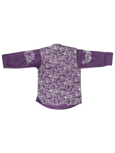 Gracecharm Boys Floral Vine Embroidered Nehru Waistcoat 3 Piece Set