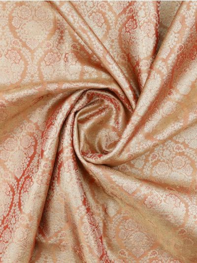 Kanmanie Pure Silk Floral Jaal with Floral Bouquet Pallu 5 Inch Jacquard Border Saree
