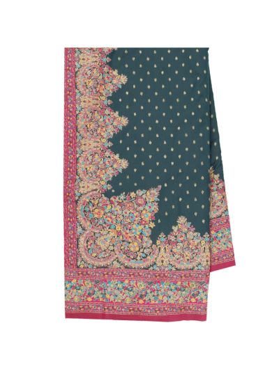 Gracecharm Katan Silk Butta with Floral Jaal Pallu Saree