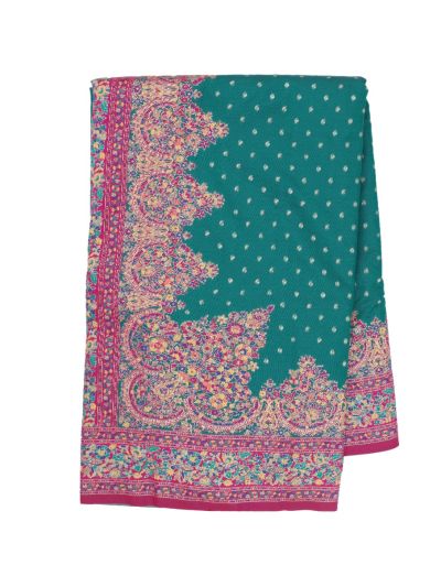 Gracecharm Katan Silk Butta with Contrast Border Saree