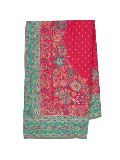 Gracecharm Katan Silk Butta with Paisley Floral Pallu Saree