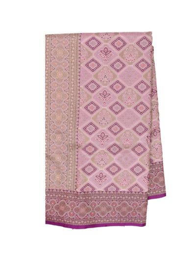 Gracecharm Mashru Kanjivaram Silk Geometric Floral Design Saree