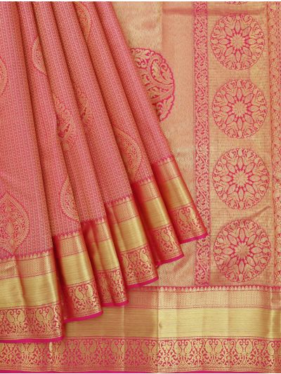 Gracecharm Pure Silk Teardrop Butta with Paisley Pallu and Zari Border Saree