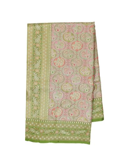 Gracecharm Mashru Kanjivaram Silk Floral Bouquet Medallion Jaal Saree