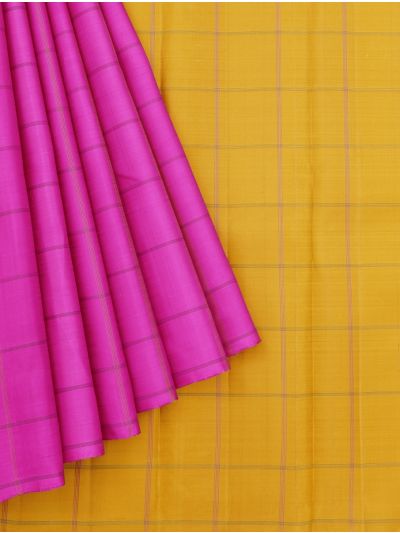 Arani Pure Silk Contrast Window Checks Checked Pallu Saree