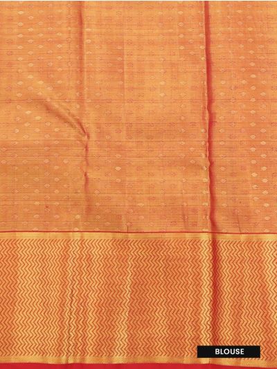 Vivaha Kanchipuram Pure Silk Floral Vine Jaal with Chevron Zari Pallu Saree