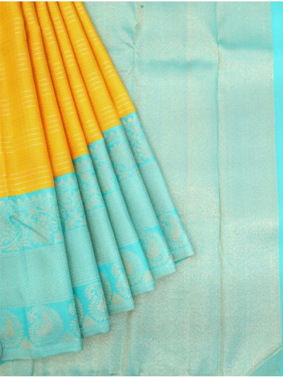 Vivaha Kanchipuram Pure Silk Zari Checks with Contrast Zari Border Saree