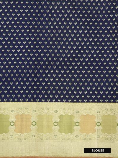 Vivaha Kanchipuram Pure Silk Four Square Geometric Butta with Geometric Pallu Saree