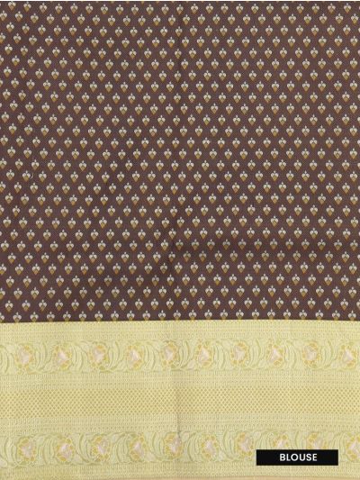 Vivaha Kanchipuram Pure Silk Hexagon Floral Motifs with Geometric Pallu Saree