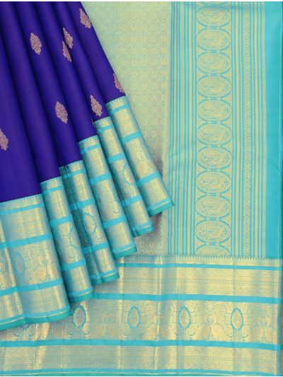 Gracecharm Pure Silk Butta with Diamond Brocade Pallu Saree