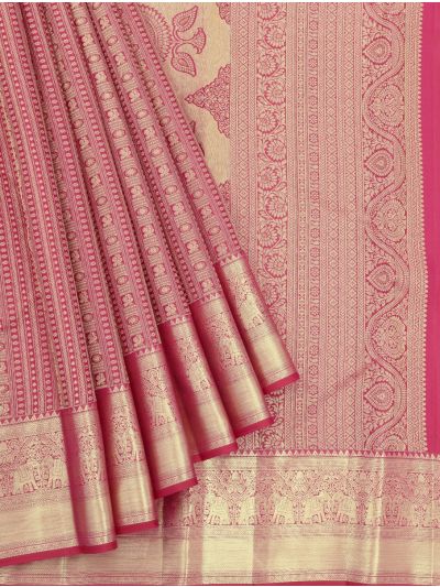 Gracecharm Pure Silk Traditional Motif with Floral Medallion Pallu Saree