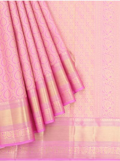 Gracecharm Pure Silk Floral Jaal with Floral Brocade Pallu Saree