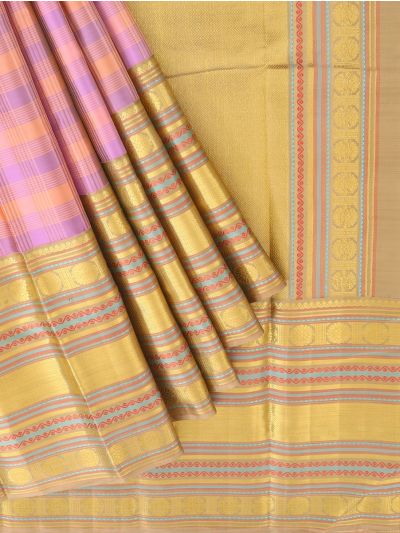 Vivaha Arani Pure Silk Multi Check with Herringbone Zari Pallu Saree