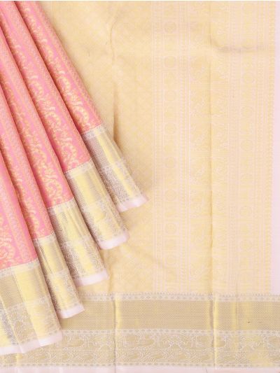 Vivaha Kanchipuram Pure Silk Floral Jaal with Contrast Pallu Saree