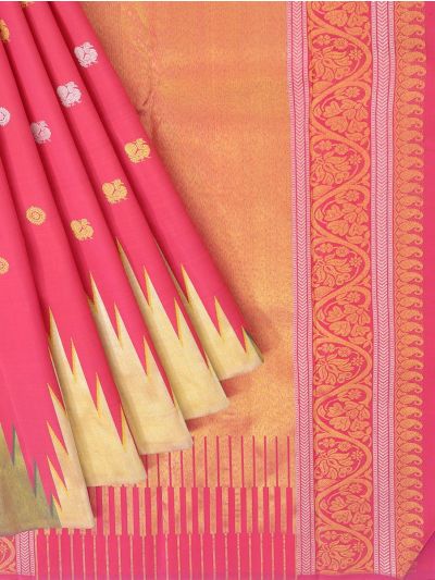 Vivaha Arani Pure Silk Dual Butta with Gopuram Border and Paisley Brocade Pallu Saree