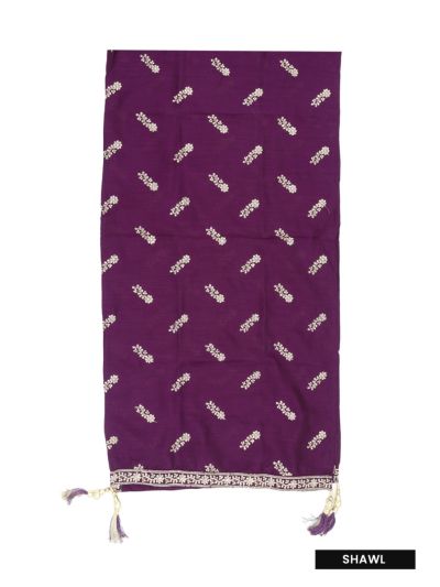Graceful Essence Girls Butta Embroidered Flared Kurta Pant Dupatta Set