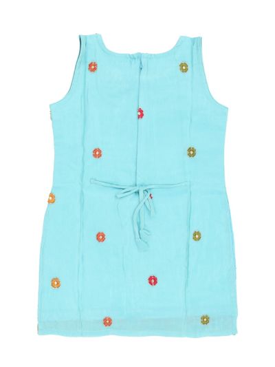 Graceful Essence Girls Peacock Floral Embroidered Kurta Sharara Dupatta Set