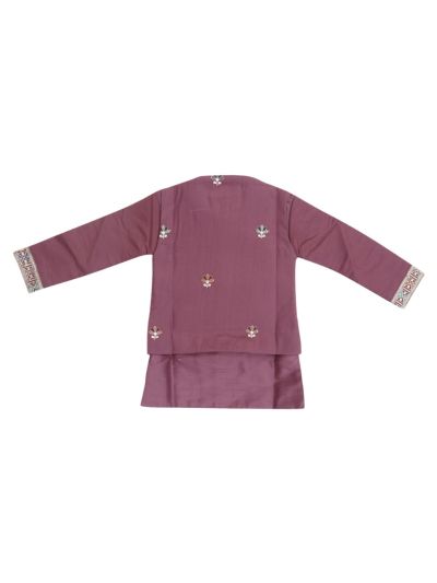 Gracecharm Boys Bird Floral Embroidered Indo Western Sherwani Set