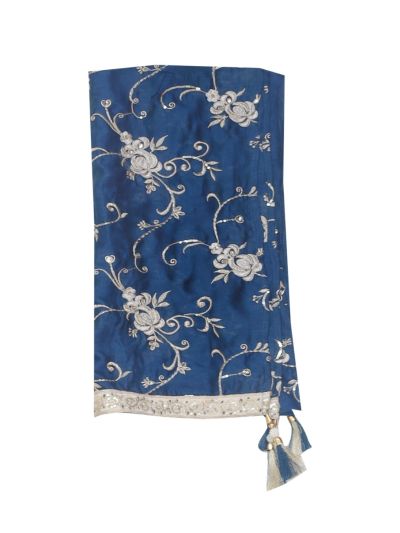 Graceful Essence Girls Embroidered Floral Kurta Pant Dupatta Set