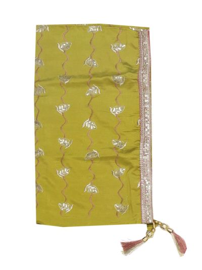 Graceful Essence Girls Embroidered Butta Flared Kurta Pant Dupatta Set