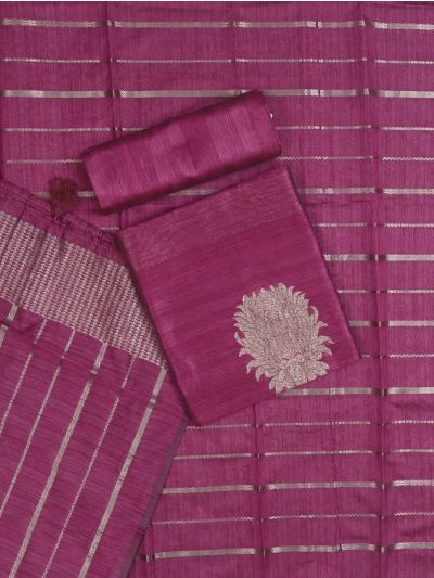 Graceful Essence Timeless Classic Amaranth Magenta Tusseer Dress Material