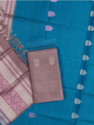 Graceful Essence Timeless Classic Premium Dusty Mauve Pure Silk Ethnic Dress Material