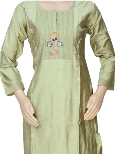Graceful Muse Readymade Sage Green Floral Embroidered Salwar Kameez