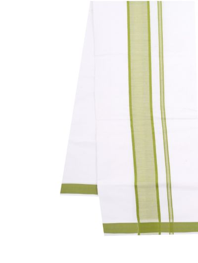 KKV Men’s Sage Green Half Sleeve Cotton Shirt with Striped Border Dhoti Set
