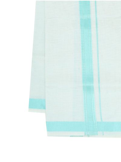KKV Men’s Light Aqua Full Sleeve Semi Tissue Shirt and Dhoti Set